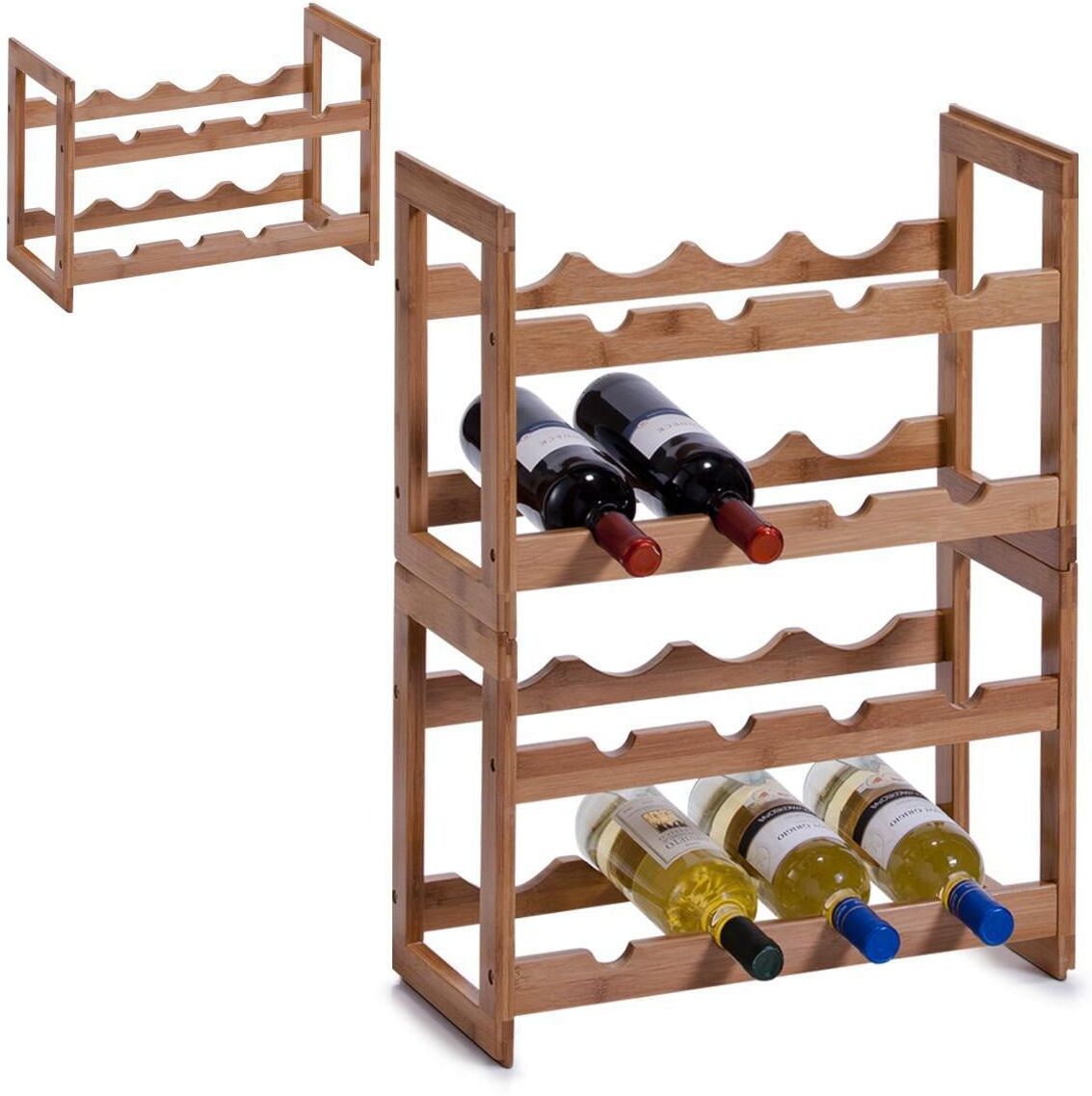Weinregal ZELLER PRESENT "Zeller Present stapelbar", braun, B:47cm H:32cm T:22cm, Regale, Weinregal braun B/H/T: 47cm x 32cm x 22cm