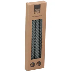 Arti Casa, Kerzen, Gedrehte Stabkerze Grau 25cm