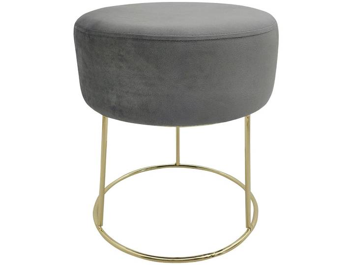 Hocker Marilyn Samt Grau Sitz gepolstert H: 40,5 cm