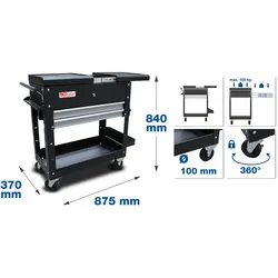 BGS Werkstattwagen 2 Schubladen Horizontal-Doppelauszug leer - 4105