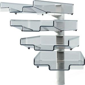 Hansa Schwenkflügler 5034002, A4, lichtgrau, Briefablage mit 4 Schalen