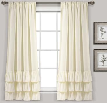 Lush Decor Allison Ruffle Window Curtain Panel Pair