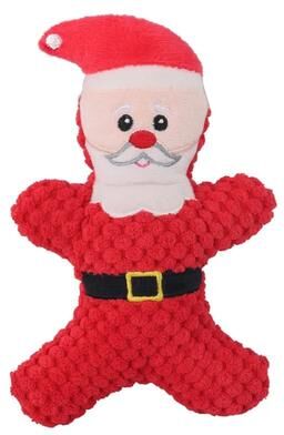 Inspire Select Christmas Plush Squeaky Dog Toy Santa, Elk & Gingerbread Chew Toy For Dogs & Cats santa Claus