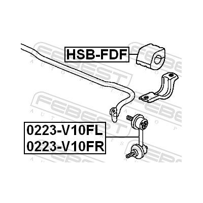 FEBEST Lagerung, Stabilisator HSB-FDF Vorderachse für HONDA