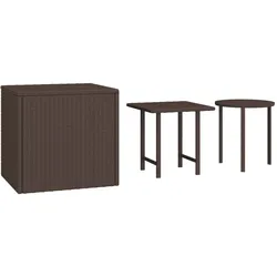 vidaXL Garten-Beistelltische 3 Stk. Braun Poly Rattan