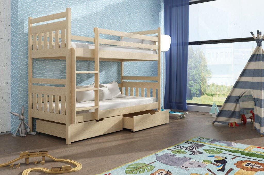 Harriet Bee Aella Bunk Bed with Storage Included Pine