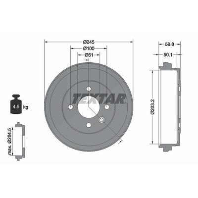Textar Bremstrommel [Hersteller-Nr. 94047900] für Nissan