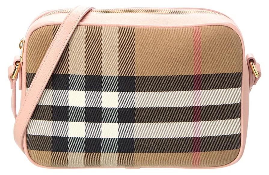 Burberry Schultertasche Damen Check Canvas & Leather Camera Bag Dusky Pink 8121121