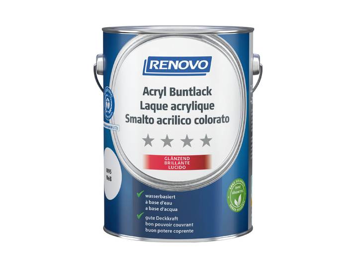 Renovo Acryl Buntlack Weiss Glänzend 2.5 l