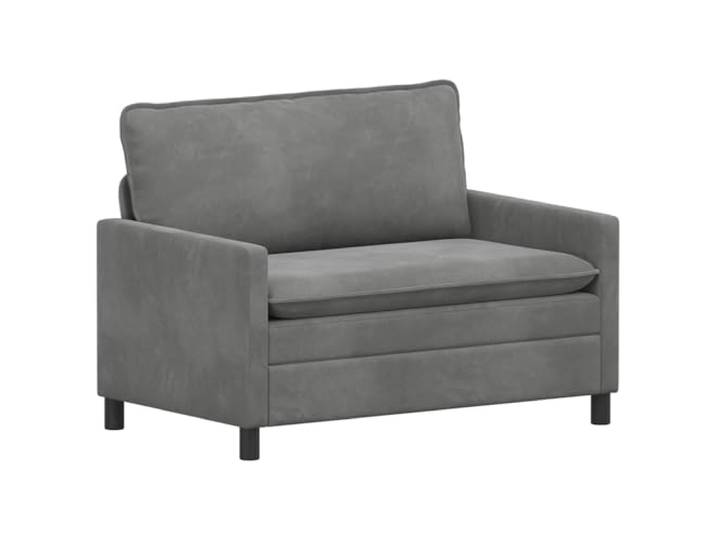 TEKGHUT Sofa Dunkelgrau 126 x 81 x 87,5 cm Samt Metallrahmen,gepolsterte Rückenlehne,geschwungene Armlehnen,leichter Aufbau zu zweit,trockenes Tuch