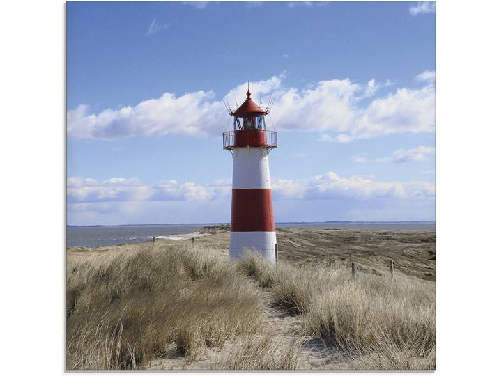 Glasbild ARTLAND Leuchtturm Sylt , blau (farbe bild(er): blau), B:30cm H:30cm, Bilder, Glasbild, in verschiedenen Grössen