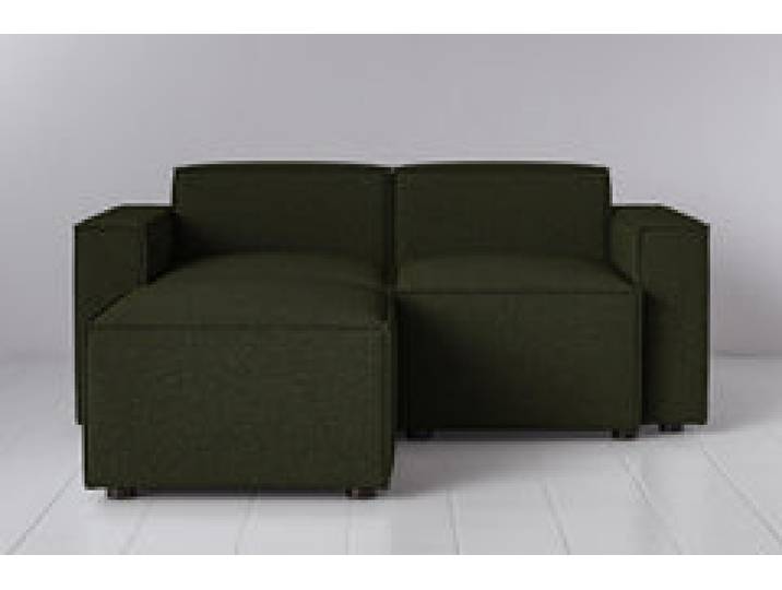 Zweisitzer-Sofa Model 03 mit Chaiselongue links, Farngrün