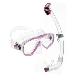 Cressi - Estrella + Seal Dry - Maske und Schnorchel - Farbe: Clear/Pink