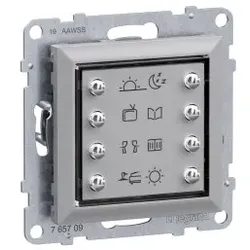 Legrand 765709 Seano MyHome Szenentaster zum Abrufen von 8 Szenarien in der Farbe Aluminium