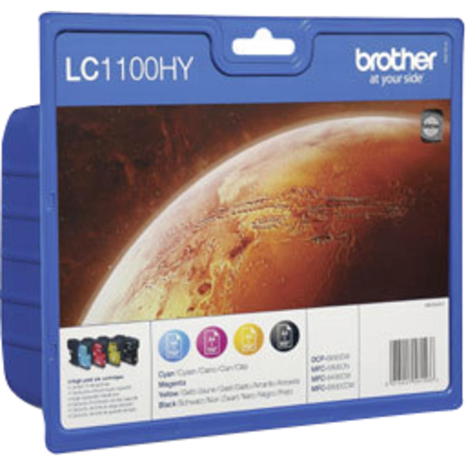 Brother inktpatronen LC1100HYALBP set van 4 (zwart, cyaan, magenta, geel) voor inkjetprinters