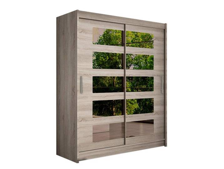 MIRJAN24 Kleiderschrank Westa V (mit getönten Spiegeln, Kleiderstange, Schiebetüren, Einlegeboden) Garderobenschrank, Schwebetürenschrank mit 2-türig