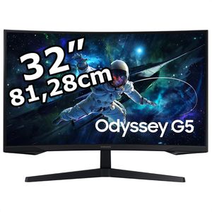 Samsung Monitor Odyssey G5, S32CG554EU, 32 Zoll, WQHD 2560 x 1440 Pixel, 1 ms, 165 Hz, Curved, Gaming
