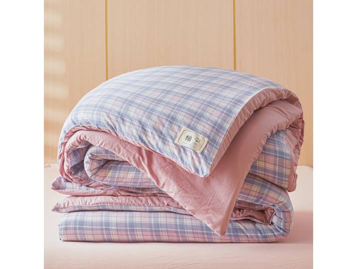 Couette de luxe 100% coton pour simple, Double, King, Queen Size, literie, Ultra douce, automne et hiver, Style rayé à carreaux