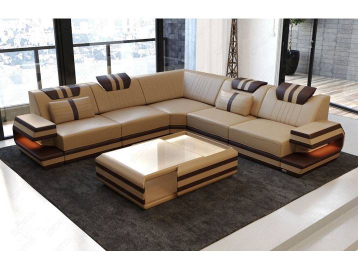 Ecksofa Ragusa Edles L-Form aus Leder