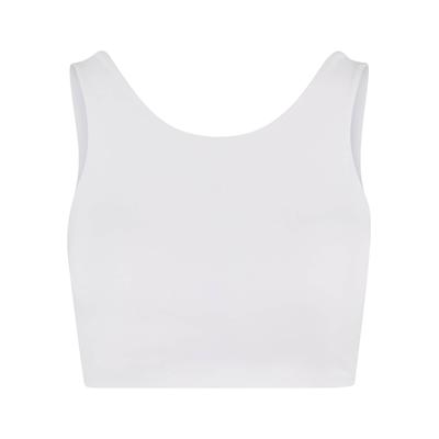 Sport-BH URBAN CLASSICS "Urban Classics Ladies Sports Bra low back", Damen, Gr. XS, Cup 0, weiß, 80% Nylon, 20% Elasthan, BHs Sport-BH