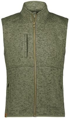 Holloway 223542 Alpine Sweater Fleece Vest in Olive Heather size XL   Polyester