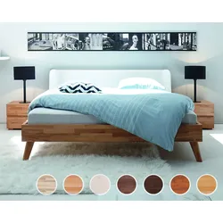 Hasena Wood-Line Massivholzbett Classic Leno/Boga 100x200 cm / Kernbuche natur, geölt
