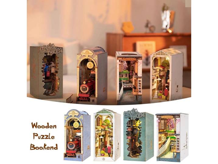 Diorama-Serre-livres 3D en bois pour enfants et adolescents, kit de bricolage l'inventaire, loisirs artisanaux, cadeaux pour adultes