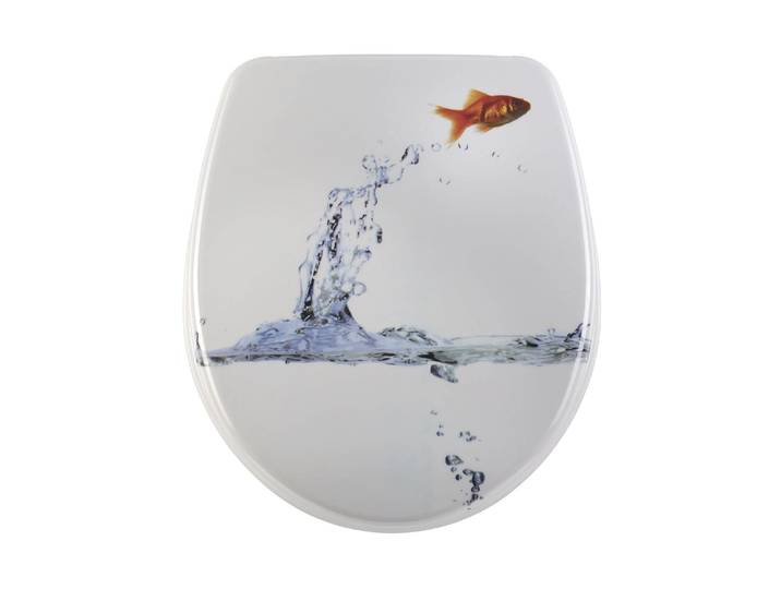WC-Sitz DIAQUA Nice Jumping fish Absenkautomatik, Weiss , weiss (weiß), B:37,5cm L:46cm, Kunststoff, WC-Sitze, WC-Sitz