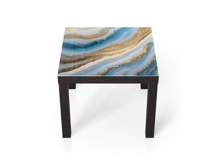 DEQORI Couchtisch 'Goldene Meeresströmung', Glas Beistelltisch Glastisch modern