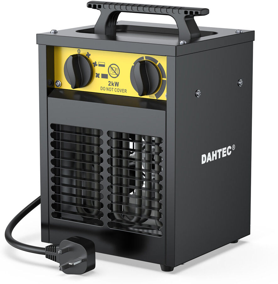 DAHTEC Portable Industrial Blower Heater - Professional Series 2000W-2800W - For Construction Sites, Garages, and Workshops Black 28.7cm H X 19.1cm W X 16.9cm D