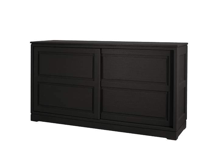 Enfilade cannelée - Type D 161 x 87 x 46cm Noir/Noir