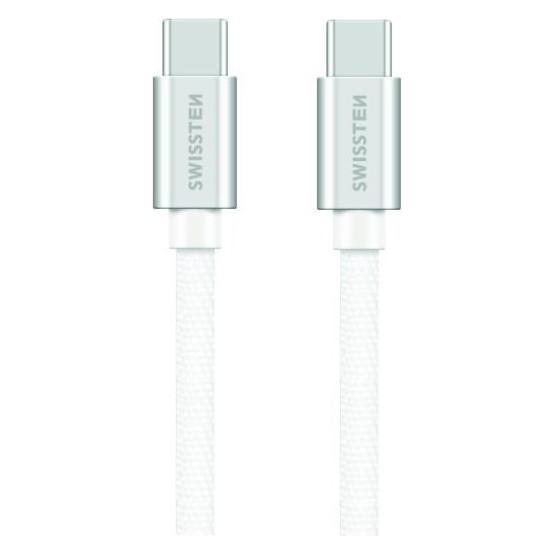 Swissten Textile Universal Quick Charge 3.0 USB-C to USB-C Data and Charging Cable 1.2m (1.20 m) (SWI-QU-TYPC-TYPC-SI)