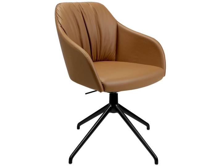Johann Jakob Armlehnstuhl FLAVIO, Cognac, Leder