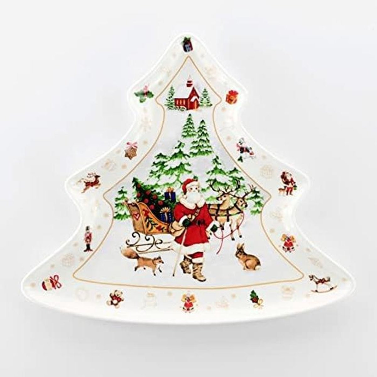 Kerstboom Dienblad Porselein - 28 cm