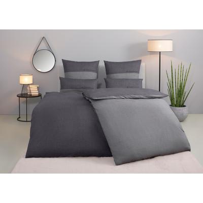 Bettwäsche TOM TAILOR HOME "Henry", grau (grau, anthrazit), B/L: 155cm x 220cm, 1 Stk., 1 Stk., Renforcé, B/L: 80cm x 80cm, 3, Renforcé, Obermaterial: 100% Baumwolle, Bettwäsche, Bettwäsche, Bettwäsche aus Baumwolle, mit GRATIS-Zugabe: Sporthandtuch