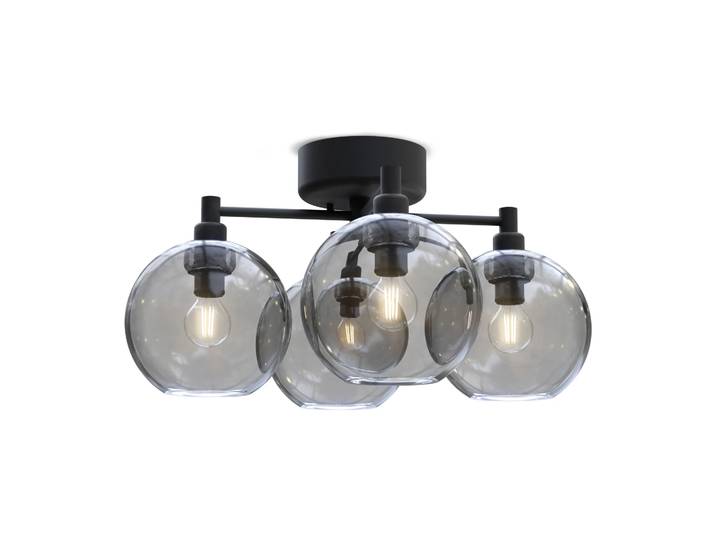 Belid Gloria plafondlamp Zwart-rookkleurig glas