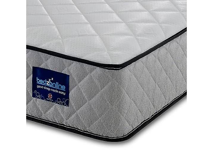 Bedzonline Micro gesteppt Budget Matratze, Damast, tief weiß, kleines Doppelbett