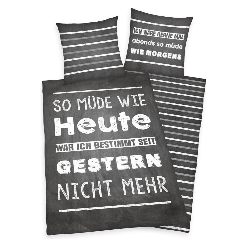 Herding Sprüche Bettwäsche (135 x 200 cm, 80 x 80 cm) (4459216050)