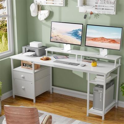 No Computer Desk with Fabric File Cabinet & Drawer