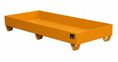Stahl-Auffangwanne ohne Gitterrost, 1800 x 800 mm, orange RAL 2000