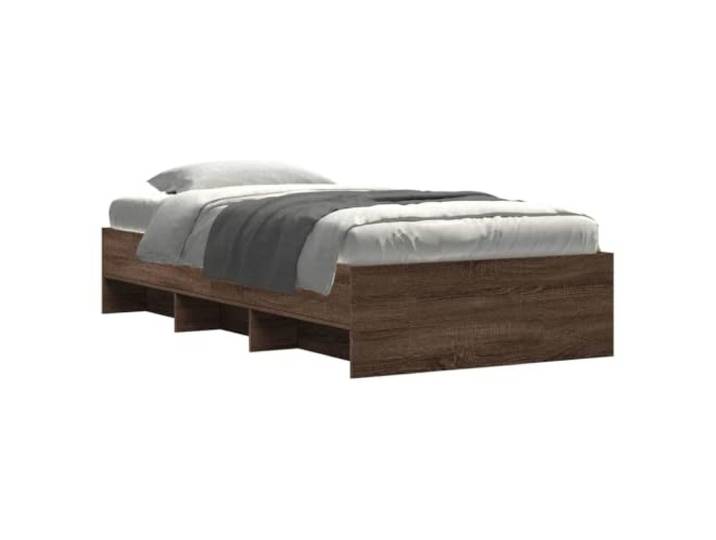 KTHLBRH Bettgestell Eiche Braun 90 x 200 cm, Spanplatte Inklusive Lattenrost, Aufbewahrungsfächer, technisches Holz, Montage erforderlich