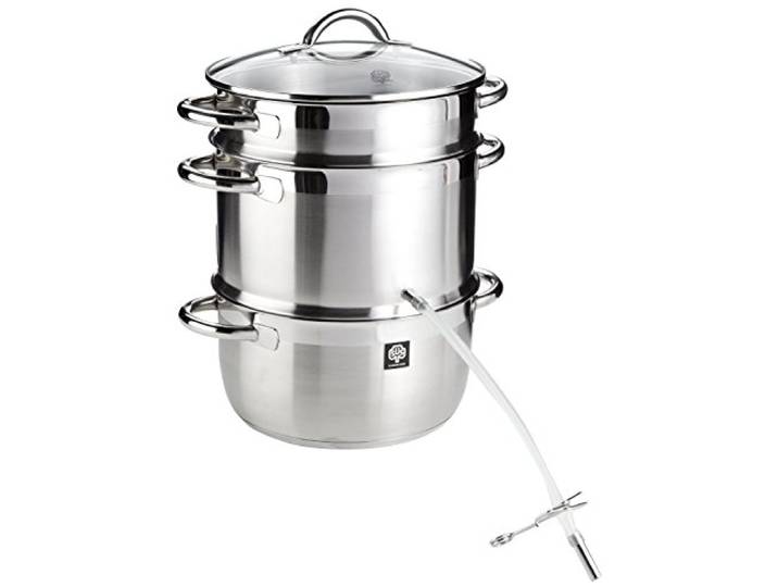 Schulte-Ufer 67940-26 Multifunktions-Entsafter Loop, Dampfentsafter, 26 cm Durchmesser, Silber