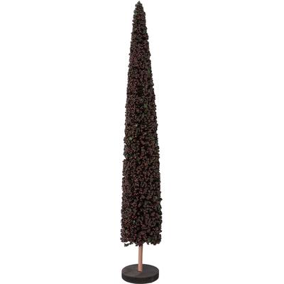 Dekobaum CREATIV DECO "Weihnachtsdeko", blau (dunkelblau), H:60cm Ø:9cm, Kunststoff, Dekofiguren, auf hochwertiger Holzbase, mit Perlen verziert, Höhe 60 cm