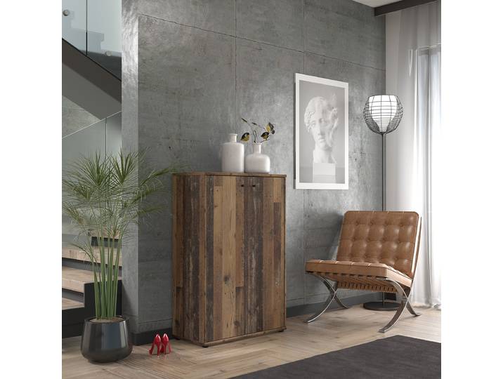 Armoire à dossiers 74 x 111cm Marron/Imitation chêne Vintage