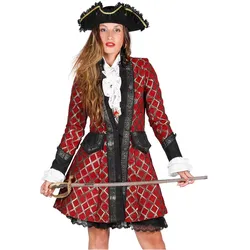 Thetru Damen Piratenmantel mit Netzmuster (XXL)