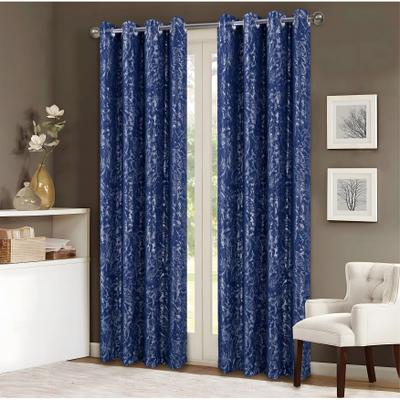 RT Designer Collection Brighton Abstract Leaves Foil Print Window Curtain