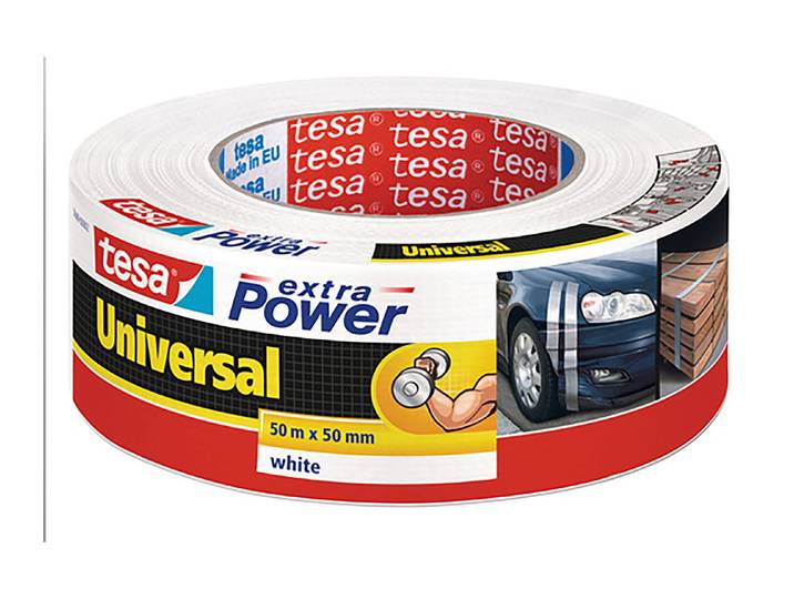 Tesa Extra Power Universal-Folienband Weiss 50 m × 50 mm