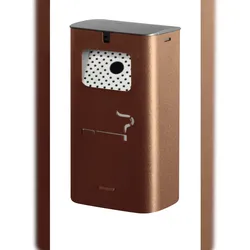 Stil Casa Wand-Aschenbecher, lackierter Stahl, 17,5x10,5xh. 34 cm, internes Behältnis, Schlossverschluss, Wandmontage, Corten.