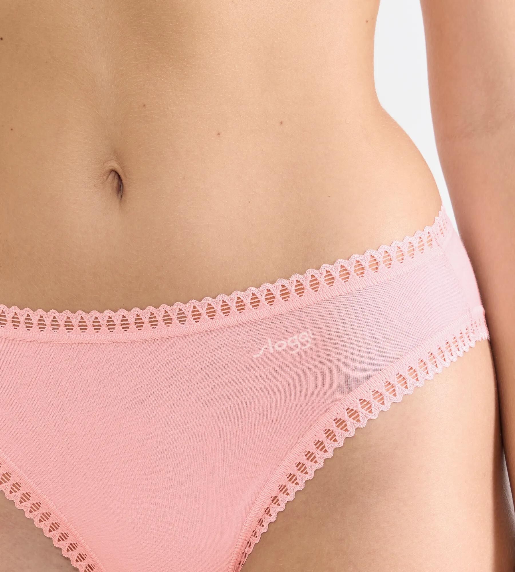 sloggi "GO Crush" mit Spitzendetails, Multipack, hoher Beinausschnitt rot, light combination XS, Single Jersey