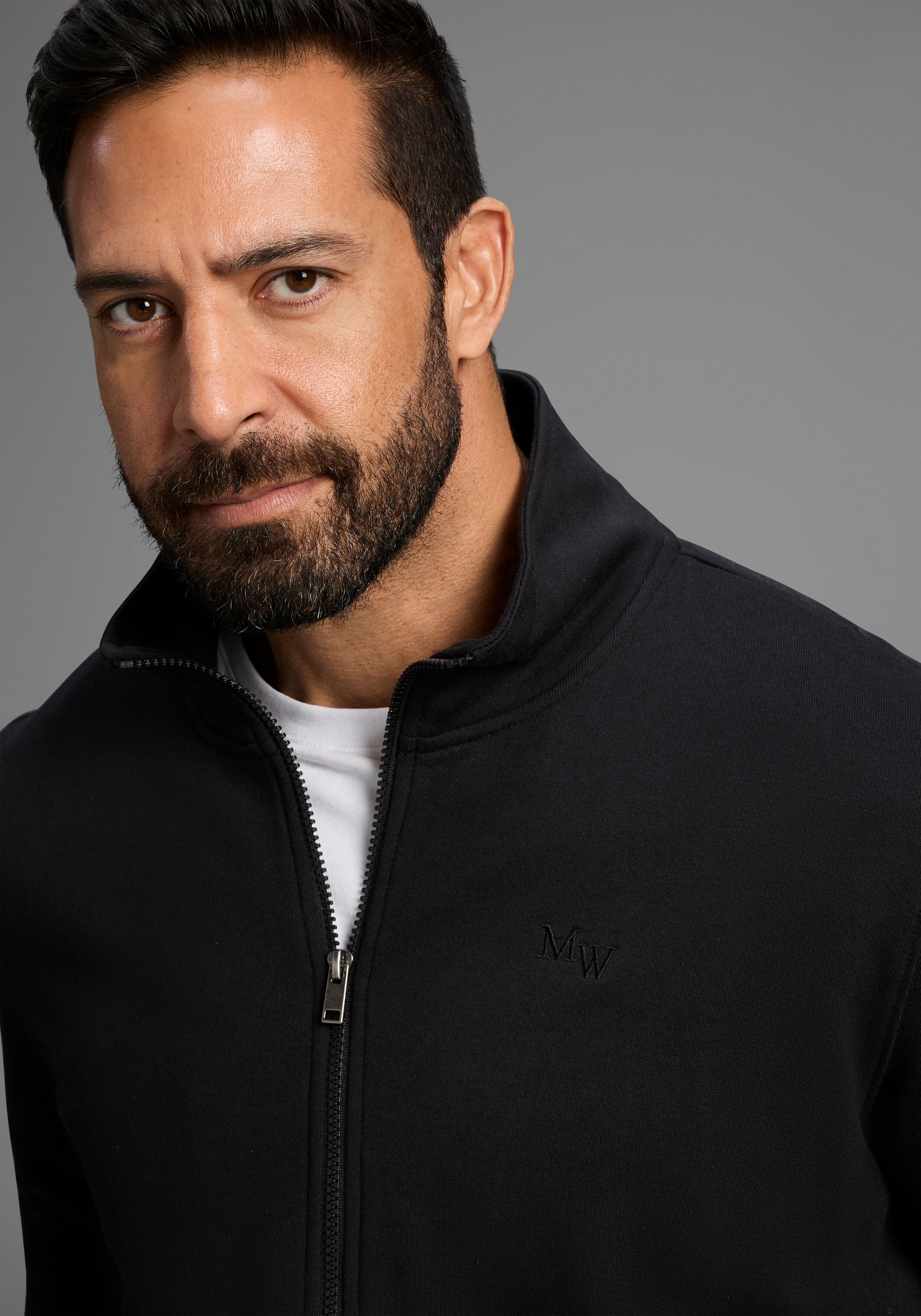 Sweatanzug MAN'S WORLD PLUS "Jogginganzug", Herren, Gr. XXL, schwarz, Sweatware, Obermaterial: 60% Baumwolle, 40% Polyester, unifarben, normal, Sportanzüge Sweatanzug, für Sport und Freizeit auch in Grosse Grössen schwarz XXL
